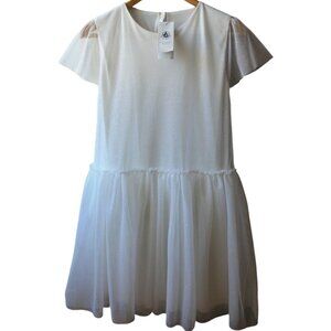 Petit bateau- Metallic sparkle embroidered tulle dress -SIZE: 12 yrs-NWT